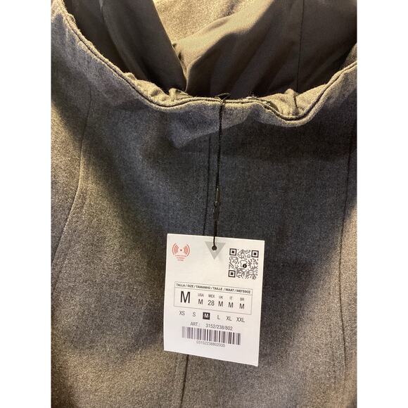 ZARA NWT Gray Strapless Form Fitted Stylish Bodycon Mini Date Summer Dress M - Picture 5 of 6